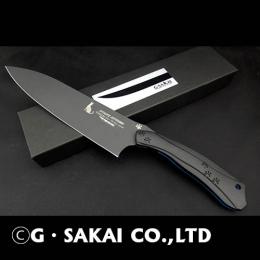 NYAIFE KITCHEN BLACK BLADE GYUTO SERVAL　CATver 