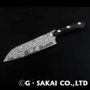 Miniature Damascus Kitchen knife Santoku 