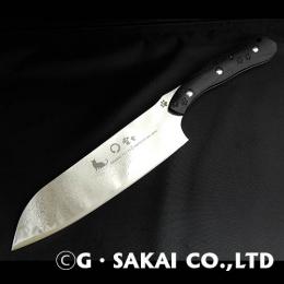 KU KU Damascus mirror finish Santoku CAT ver