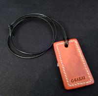 D001 Damascus necklace leather tag CAT