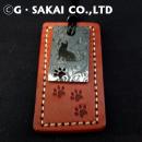 D001 Damascus necklace leather tag CAT