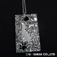D002 Damascus necklace silver chain SERVAL CAT