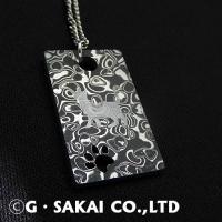 D002 Damascus necklace silver chain SAND CAT