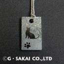 D002 Damascus necklace silver chain CAT