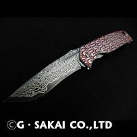  Gentleman knife Red GS pattern Damascus 